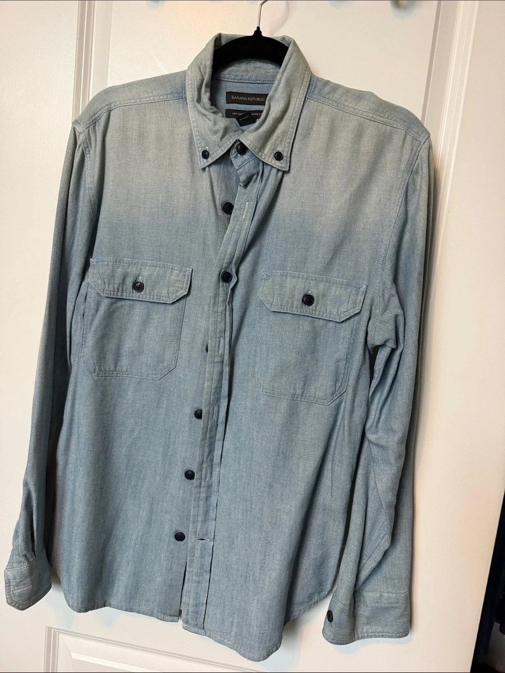Banana Republic Light Wash Denim Button-Down Shirt